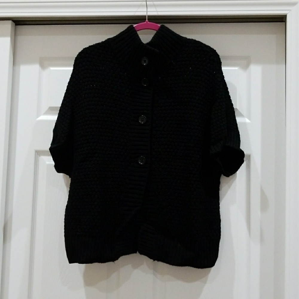 Black elbow sleeve cardi jacket